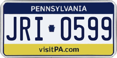 PA license plate JRI0599