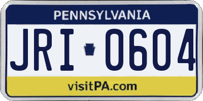 PA license plate JRI0604