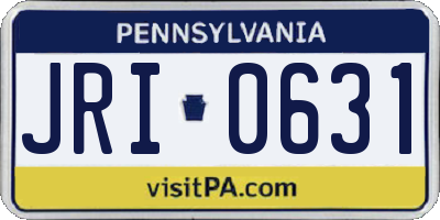 PA license plate JRI0631