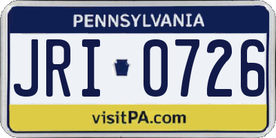PA license plate JRI0726
