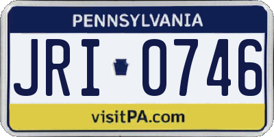 PA license plate JRI0746