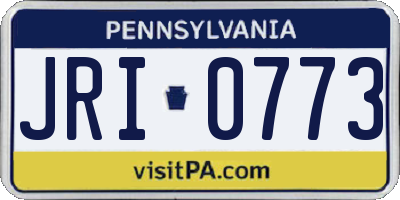 PA license plate JRI0773