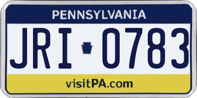 PA license plate JRI0783