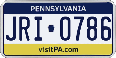 PA license plate JRI0786