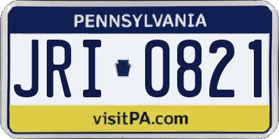 PA license plate JRI0821