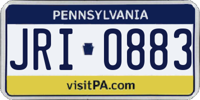 PA license plate JRI0883
