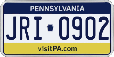 PA license plate JRI0902