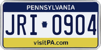 PA license plate JRI0904