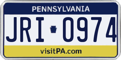 PA license plate JRI0974