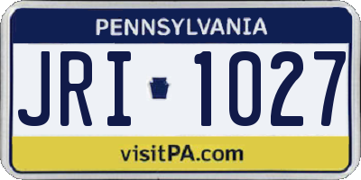PA license plate JRI1027