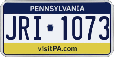 PA license plate JRI1073