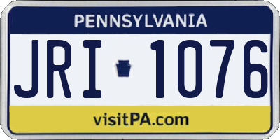PA license plate JRI1076