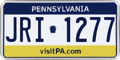 PA license plate JRI1277