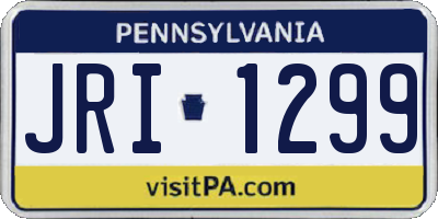 PA license plate JRI1299