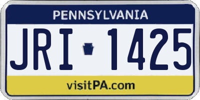 PA license plate JRI1425