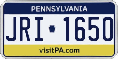 PA license plate JRI1650