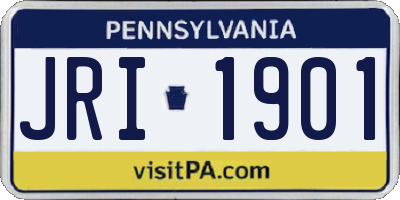 PA license plate JRI1901