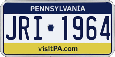 PA license plate JRI1964