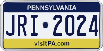 PA license plate JRI2024