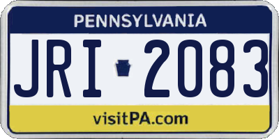 PA license plate JRI2083