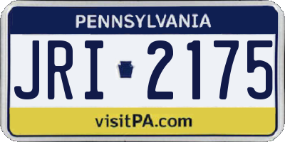 PA license plate JRI2175