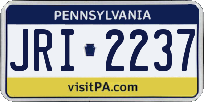PA license plate JRI2237