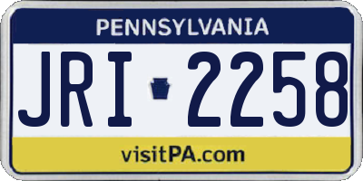 PA license plate JRI2258