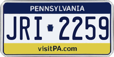PA license plate JRI2259