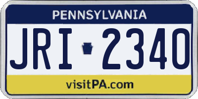 PA license plate JRI2340