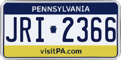 PA license plate JRI2366