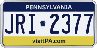 PA license plate JRI2377
