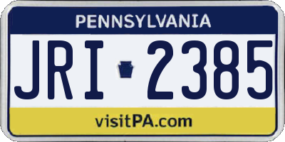 PA license plate JRI2385