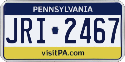 PA license plate JRI2467