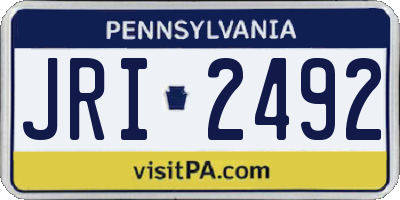 PA license plate JRI2492