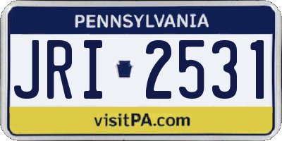 PA license plate JRI2531