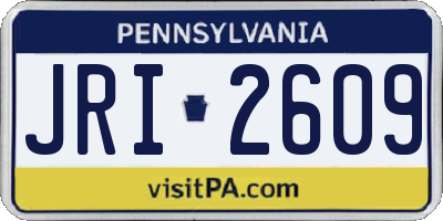 PA license plate JRI2609