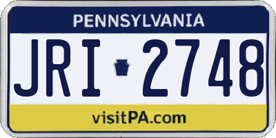 PA license plate JRI2748