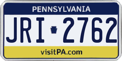 PA license plate JRI2762