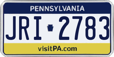 PA license plate JRI2783