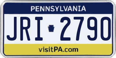 PA license plate JRI2790
