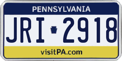 PA license plate JRI2918