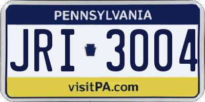 PA license plate JRI3004