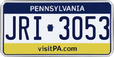 PA license plate JRI3053