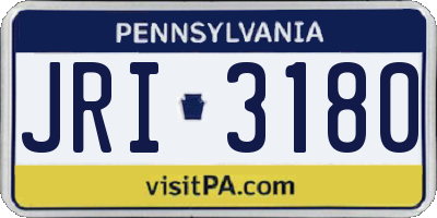 PA license plate JRI3180