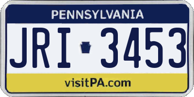 PA license plate JRI3453