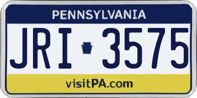 PA license plate JRI3575