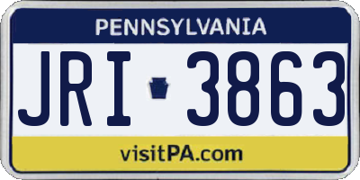 PA license plate JRI3863