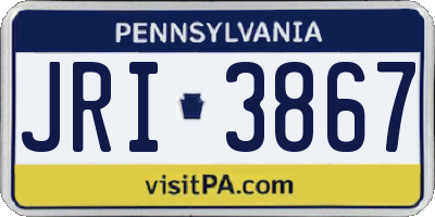 PA license plate JRI3867