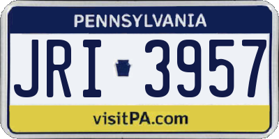 PA license plate JRI3957