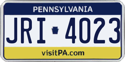 PA license plate JRI4023